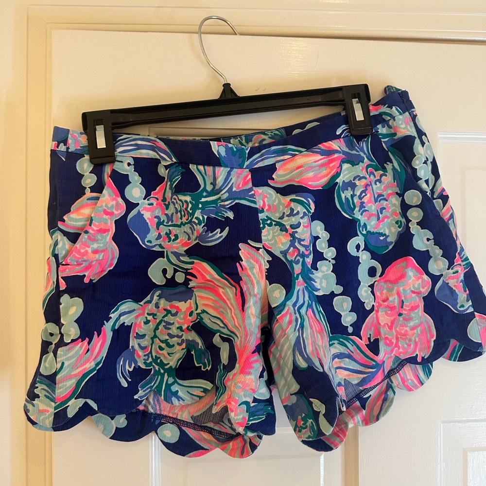Lilly Pulitzer Blue and Pink High Waist Shorts